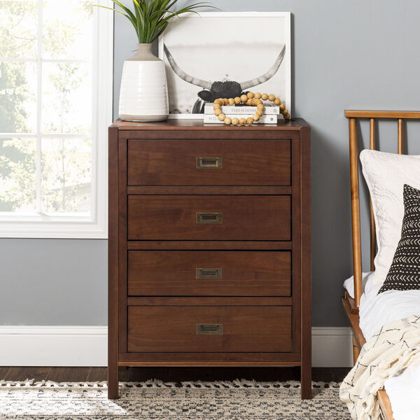 Lydia Walnut Chest with Four Drawer, image 1