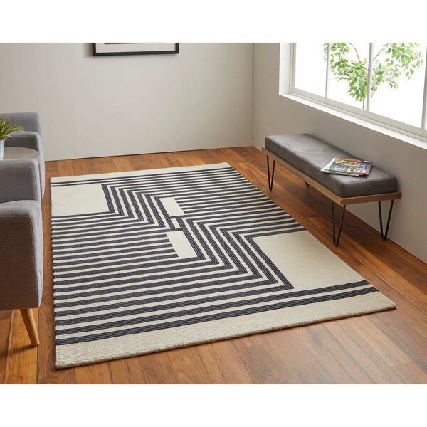 Maguire Gray Ivory Black Area Rug, image 2