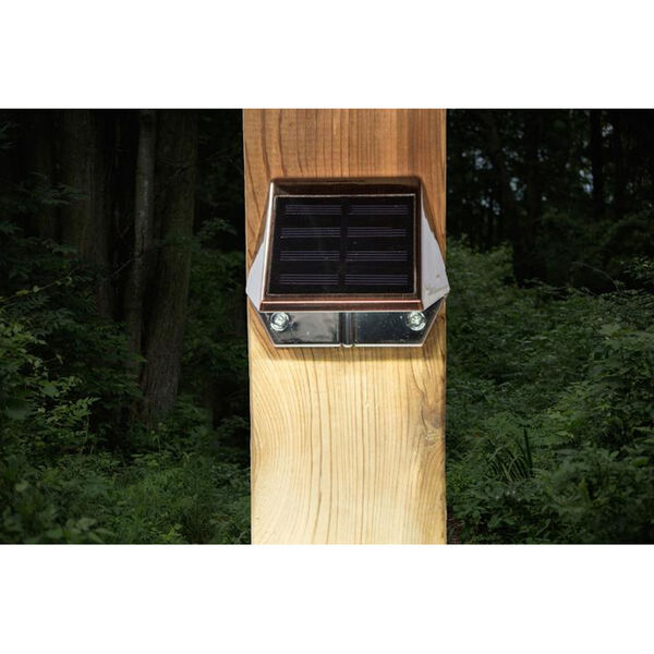 Copper Plated LED Solar Powered Deck and Wall Light - (Open Box), image 3