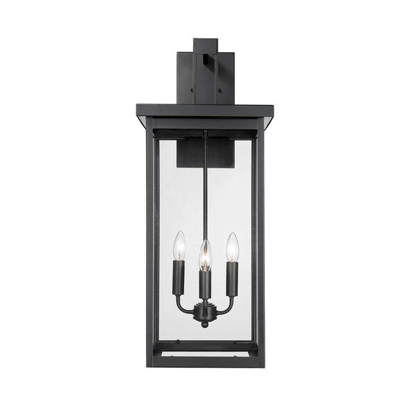 Barkeley Powder Coated Black 12-Inch Four-Light Outdoor Wall Sconce, image 1