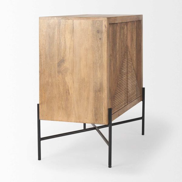 Cairo Brown Wood and Black Two Door Cabinet, image 5