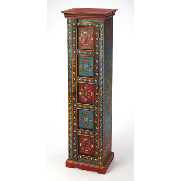 Artifacts Multicolor Amir Hand Painted Tall Cabinet, image 1