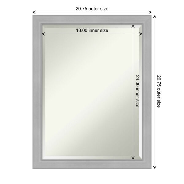Vista Brushed Nickel 21W X 27H-Inch Bathroom Vanity Wall Mirror, image 6