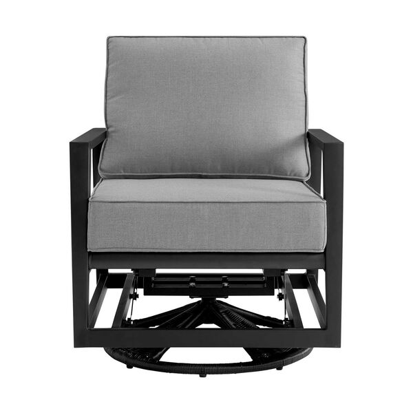 Grand Black Outdoor Swivel Chair, image 2