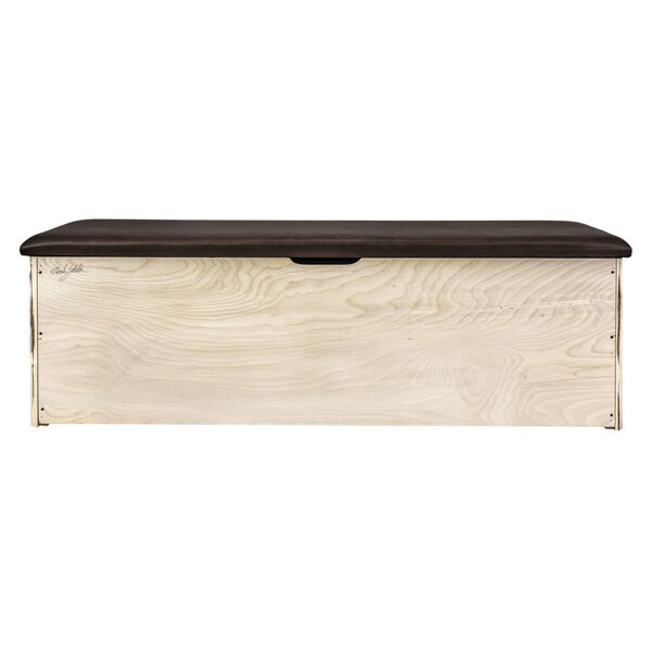 Montana Clear Lacquer Large Blanket Chest with Saddle Upholstery, image 6