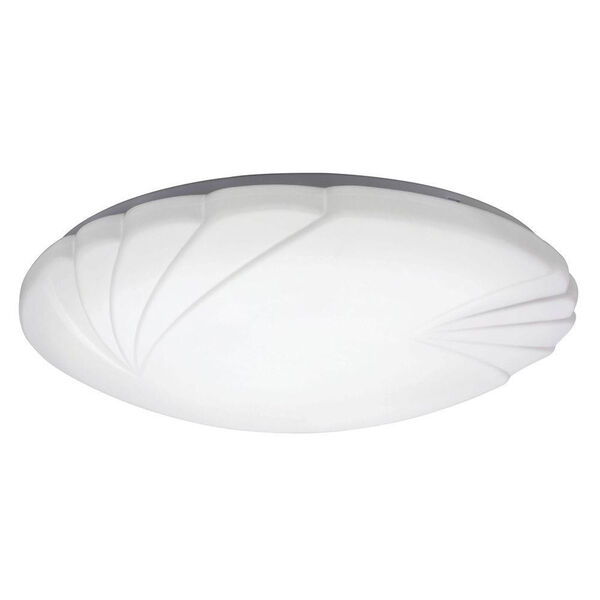 FMCRNL 14 20840 M4 Crenelle 14 in. White LED Round Flush Mount with Scalloped Acrylic Diffuser 4000K, image 1