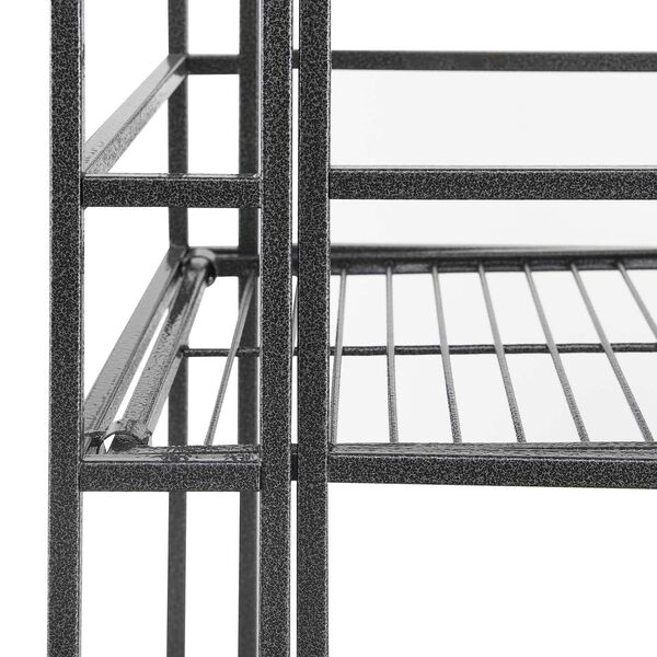 Xtra Storage Speckled Gray Three-Tier Wide Folding Metal Shelf, image 6