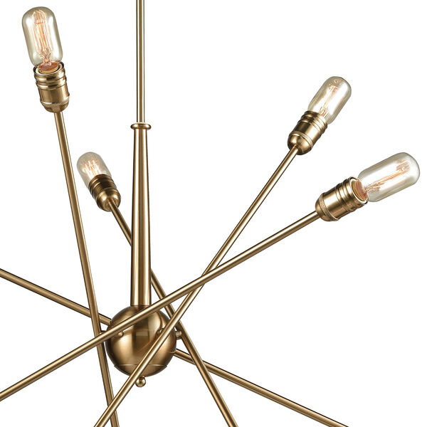 Delphine Satin Brass 10-Light Chandelier, image 2