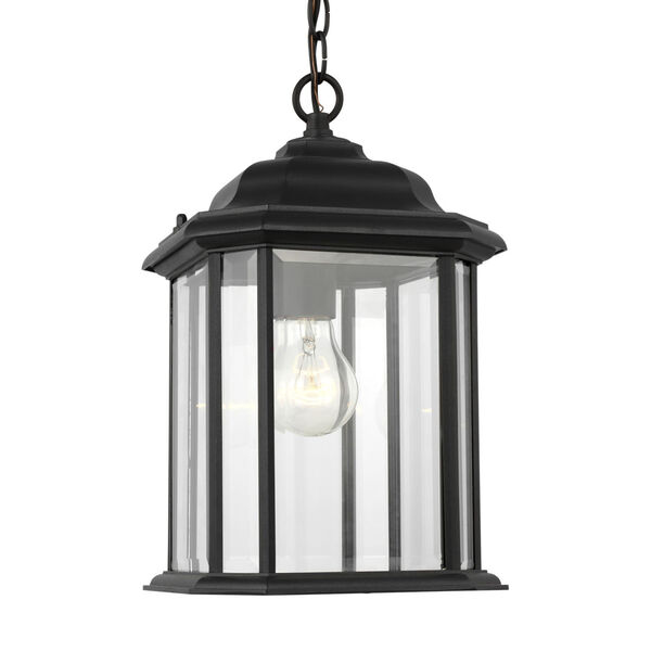 Kent Black One-Light Outdoor Pendant with Clear Beveled Shade, image 2