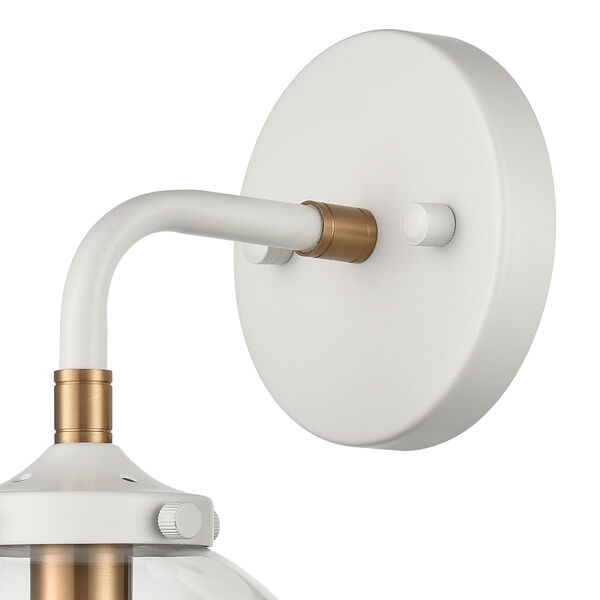 Boudreaux Matte White and Satin Brass Six-Inch One-Light Wall Sconce, image 5
