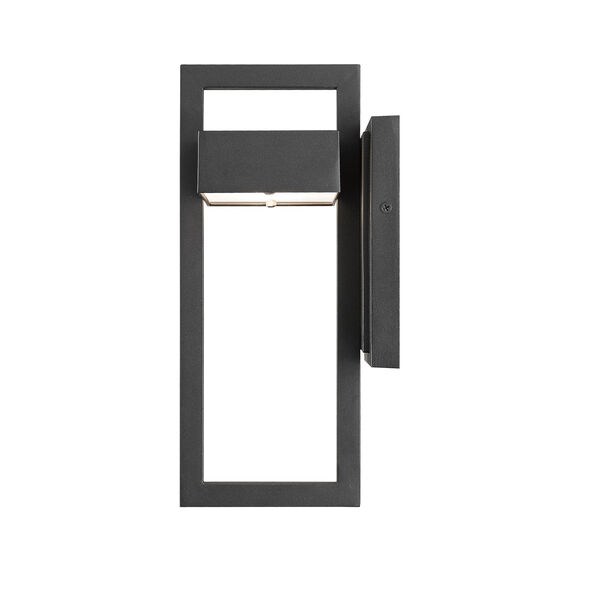 Luttrel Black LED Outdoor Wall Sconce with Frosted Glass, image 4