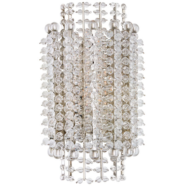 Serafina Small Tiered Sconce in Polished Nickel with Crystal by AERIN, image 1