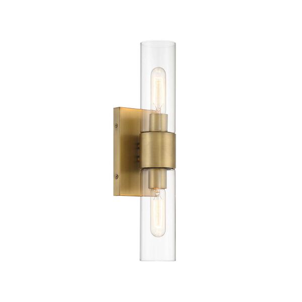 Anton Old Satin Brass Two-Light Wall Sconce, image 1