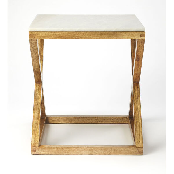 Braylon Marble and Wood End Table, image 3