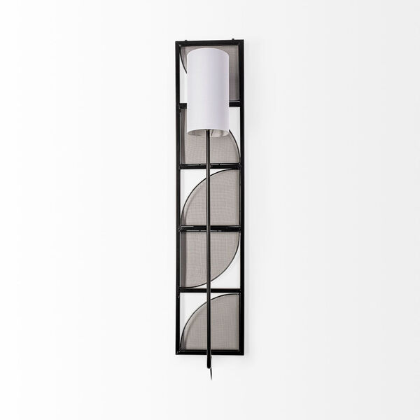 Navin Black and White One-Light Rectangular Wall Sconce, image 2
