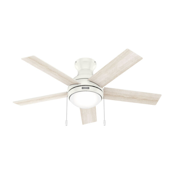 Aren Fresh White 44-Inch Low Profile Ceiling Fan with LED Light Kit and Pull Chain, image 1