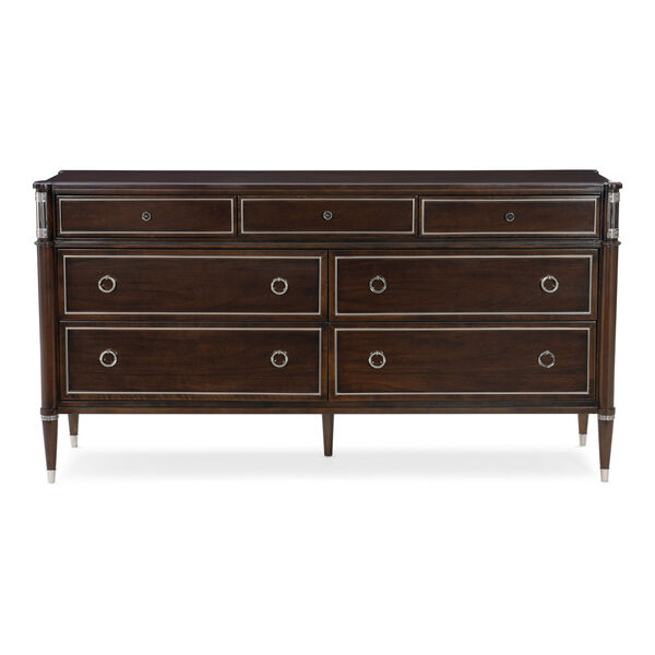 Caracole Classic Mocha Walnut and Soft Silver Paint Private Suite Dressers, image 4