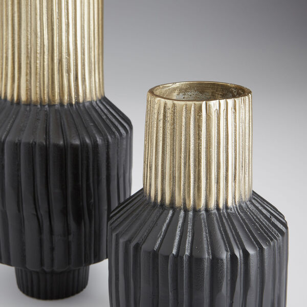 Matt Black and Gold 6-Inch Allumage Vase, image 3