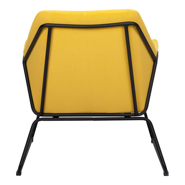 Jose Yellow and Matte Black Accent Chair, image 4