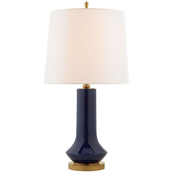 Luisa Large Table Lamp in Denim with Linen Shade by Thomas O'Brien, image 1