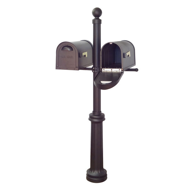 Classic Curbside Mailboxes and Fresno Double Mount Mailbox Post in Black, image 3
