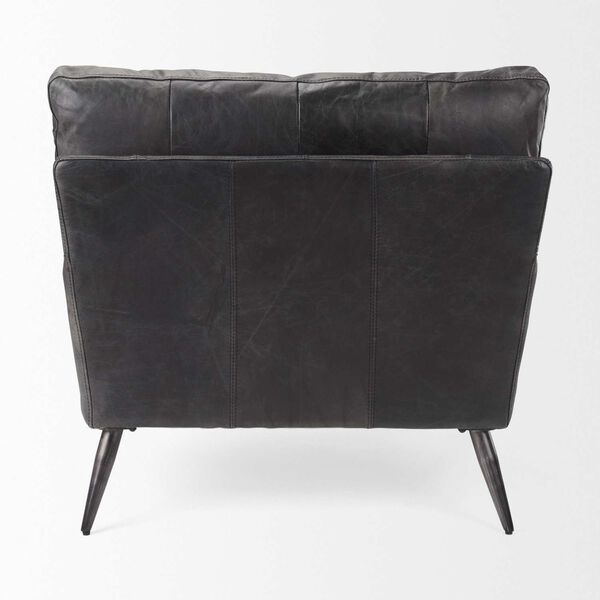 Cochrane Black and Gray Leather Wrapped Chair, image 4