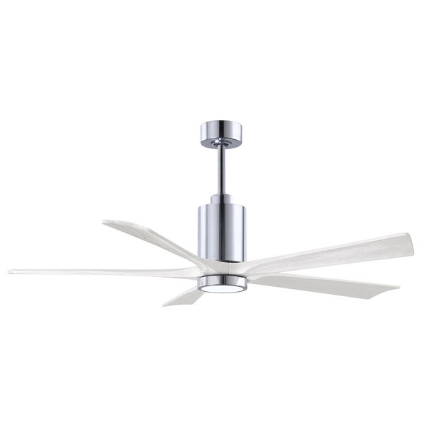 Patricia-5 Polished Chrome and Matte White 60-Inch Ceiling Fan with LED Light Kit, image 3