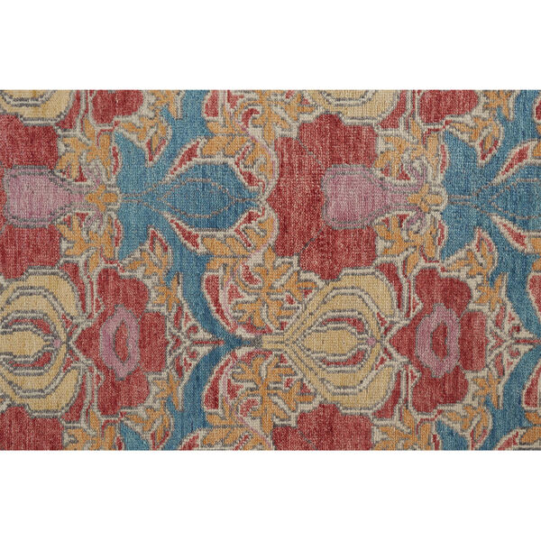 Beall Luxe Wool Arts and Crafts Blue Red Area Rug, image 5