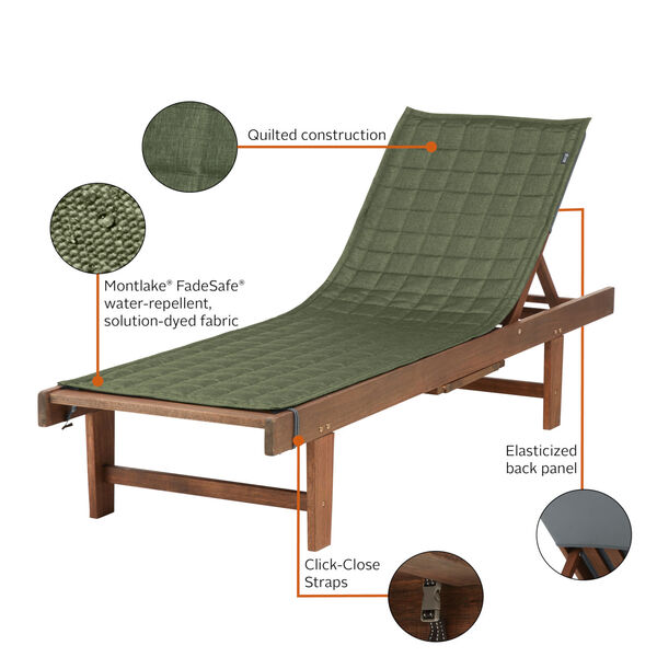 Oak Heather Fern 72-Inch Patio Chaise Lounge Cover, image 2