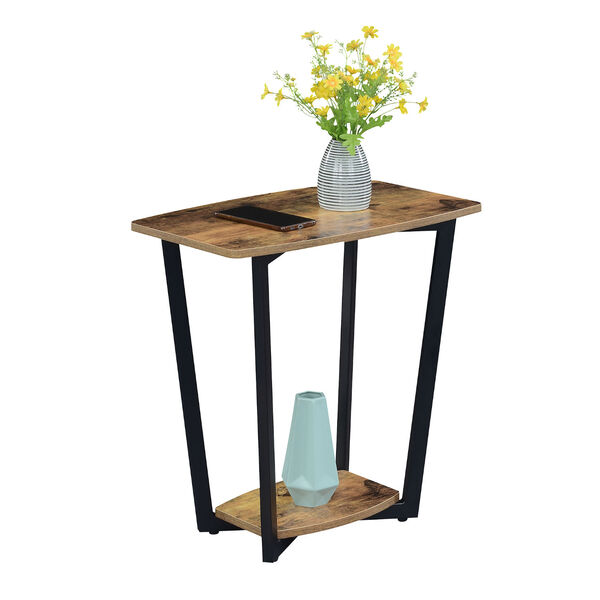 Graystone End Table with Shelf in Barnwood and Black, image 2