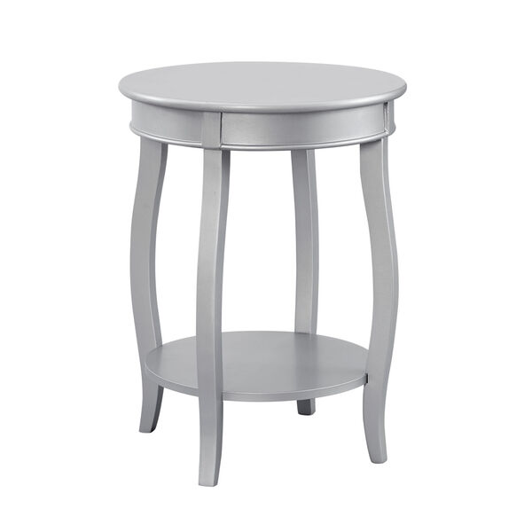 Olivia Silver Round Table with Shelf, image 1