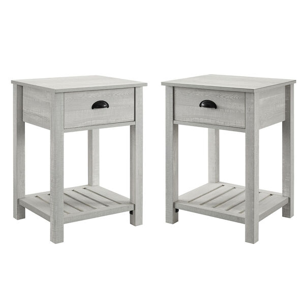 Stone Gray Single Drawer Side Table, Set of Two, image 3