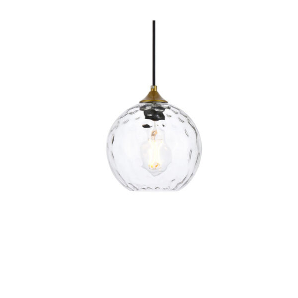 Cashel Brass and Clear Eight-Inch One-Light Mini Pendant, image 3