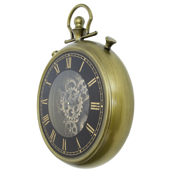 Black Gold 18-Inch Open Gear Clock, image 2