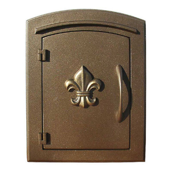 Manchester Bronze Security Option with Decorative Fleur-De-Lis Door Manchester Faceplate, image 1