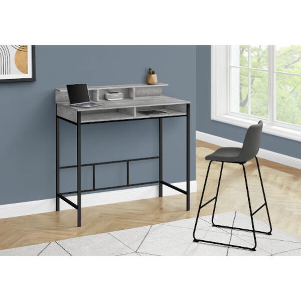 Grey and Black Standing Height Computer Desk, image 2