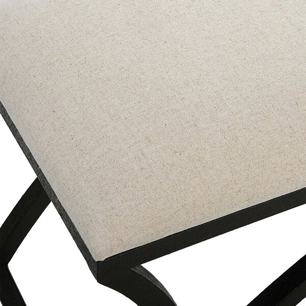 Whittier Black and Oatmeal Arch Accent Bench, image 6