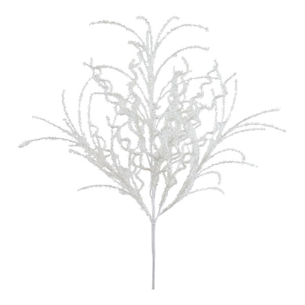 White Glitter Bush Artificial Floral Spray, Set of Six, image 1
