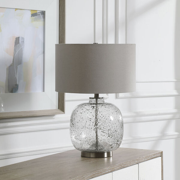 Storm Brushed Nickel One-Light Glass Table Lamp, image 3