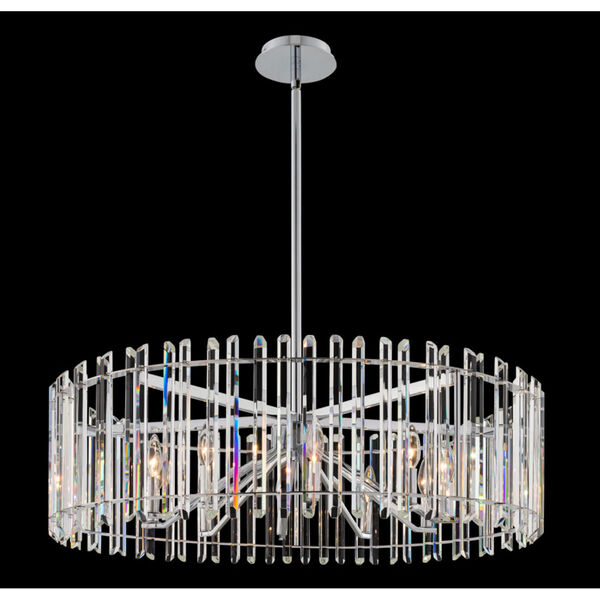 Viano Polished Chrome 10-Light Pendant with Firenze Crystal, image 2