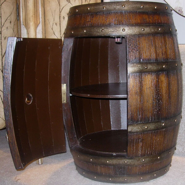 Lovell Dark Brown Rustic Barrel Side Table , image 2