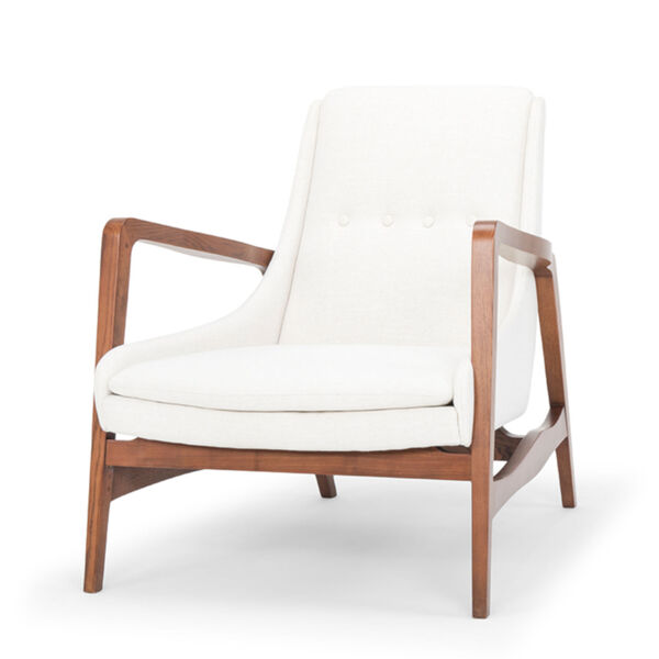 Enzo Flax and Walnut Occasional Chair, image 1