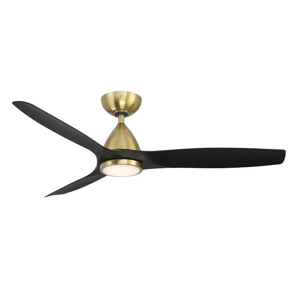 Skylark Satin Brass and Matte Black 54-Inch 2700K Indoor Outdoor Smart LED Ceiling Fan, image 1