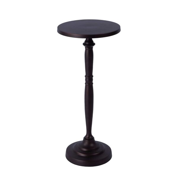 Landon Bronze Outdoor Round Metal Pedestal Side Table, image 1