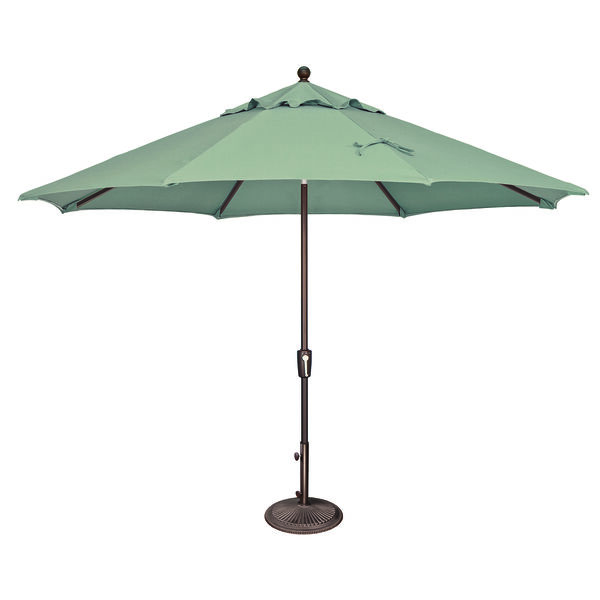 Catalina 11 Foot Octagon Market Umbrella in Spa Sunbrella and Bronze, image 1