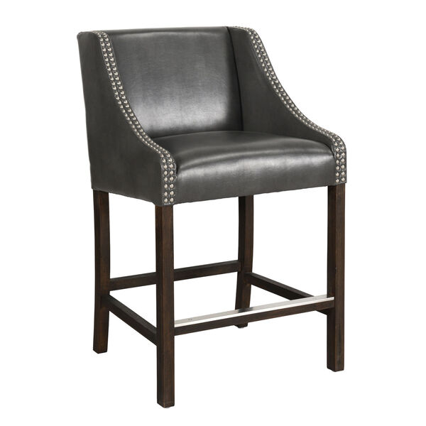 Jensen Charcoal Gray and Brown Counterstool, image 2