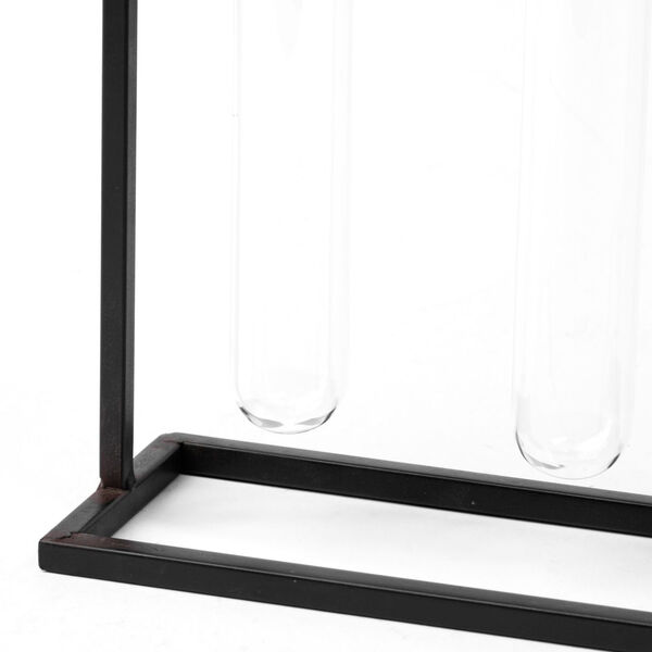 Bunsen Black and Clear Five Glass Test Tube Vase, image 5