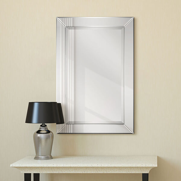Moderno Clear 36 x 24-Inch Beveled Rectangle Wall Mirror, image 1