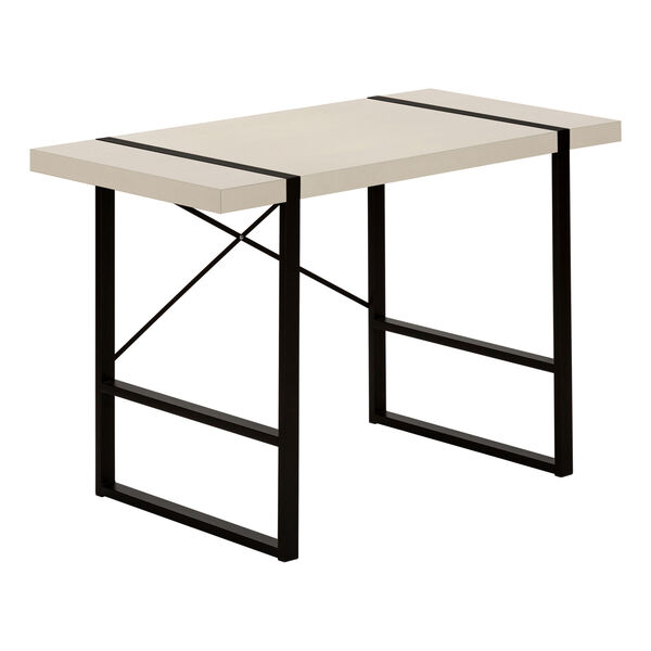 Taupe and Black 24-Inch Rectangular Computer Desk, image 1
