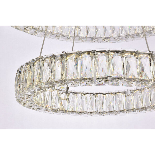 Monroe Chrome 28-Inch Integrated LED Double Ring Chandelier, image 4